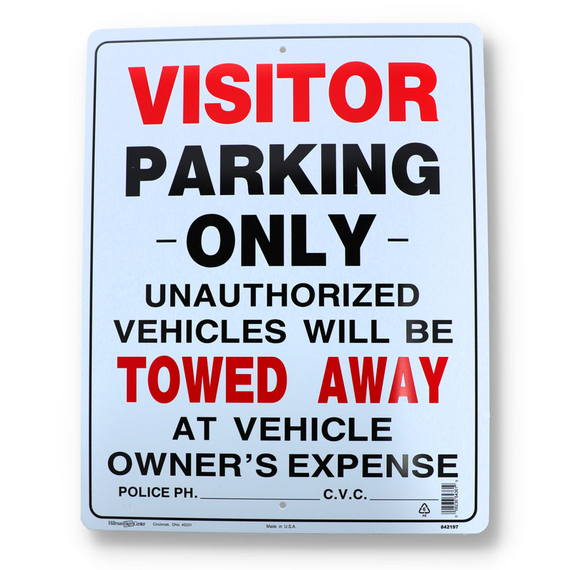 VISITOR PARKING ONLY OTHERS TOWED AWAY SIGN 15x19''