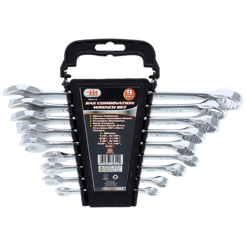 IIT 9 pc COMBO WRENCH SAE 1/4-3/4''
