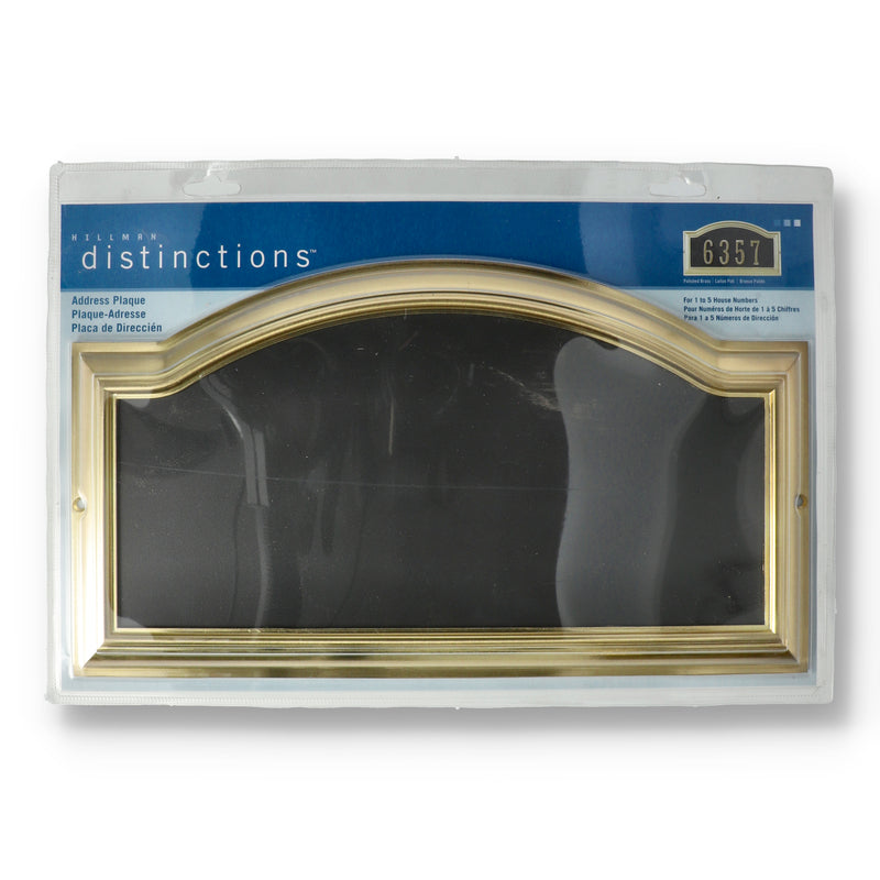 HILLMAN POLISHED BRASS ADDRESS PLAQUE 15x8''