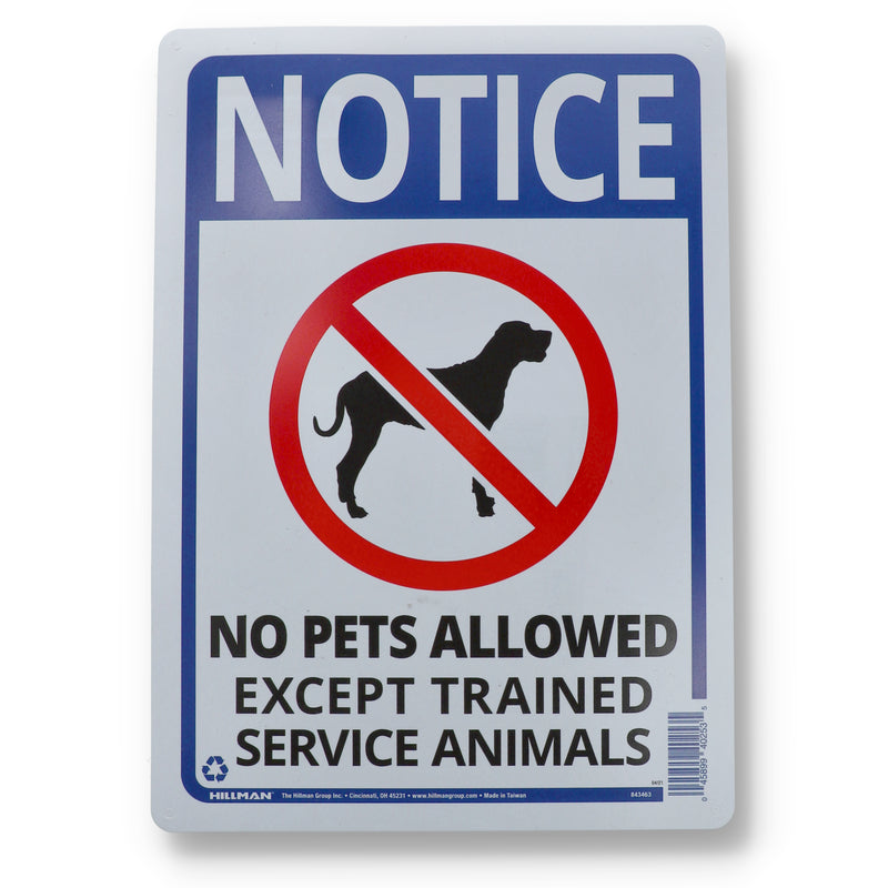HILLMAN 10x14'' SIGN NO PETS ALLOWED