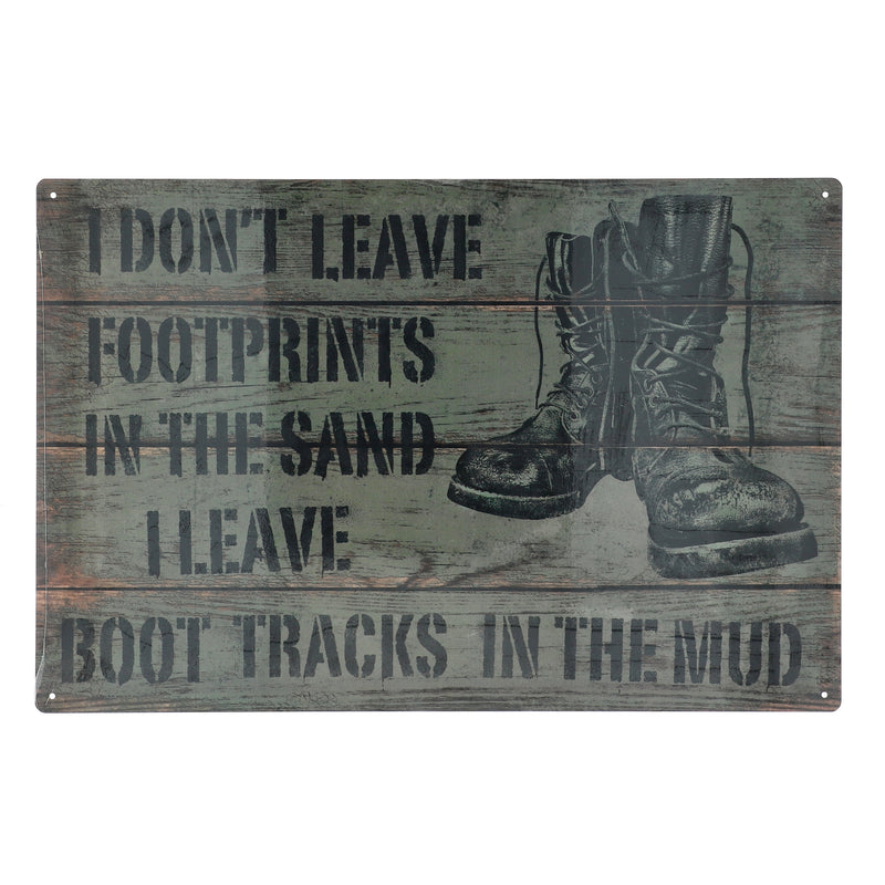 DON'T LEAVE FOOTPRINTS... 12x18'' ALUMINUM NOVELTY SIGN