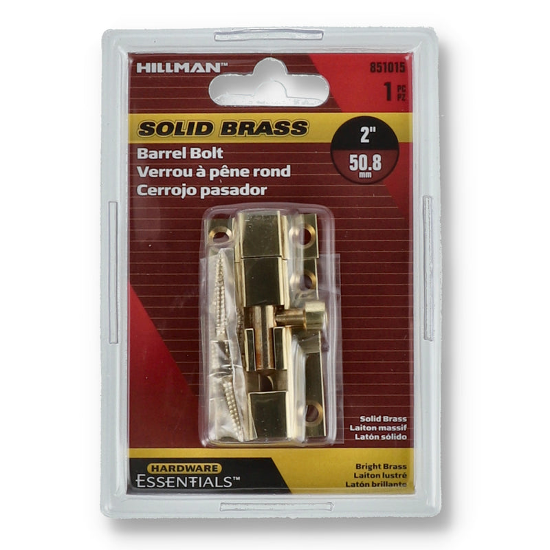 HILLMAN 2'' SOLID BRASS BARREL BOLT
