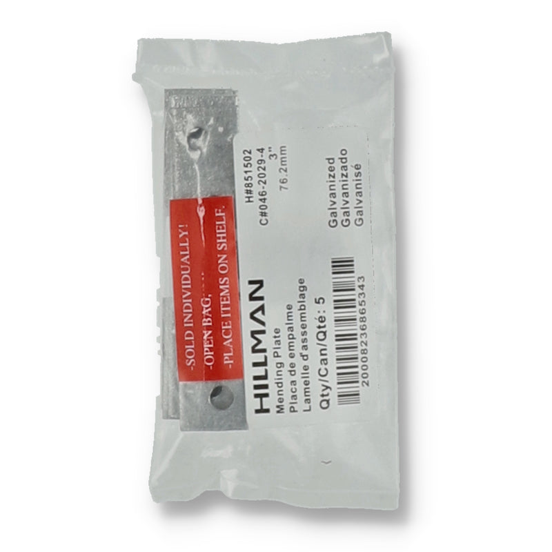 HILLMAN 3'' MENDING PLATE GALVINZED BULK & UPC