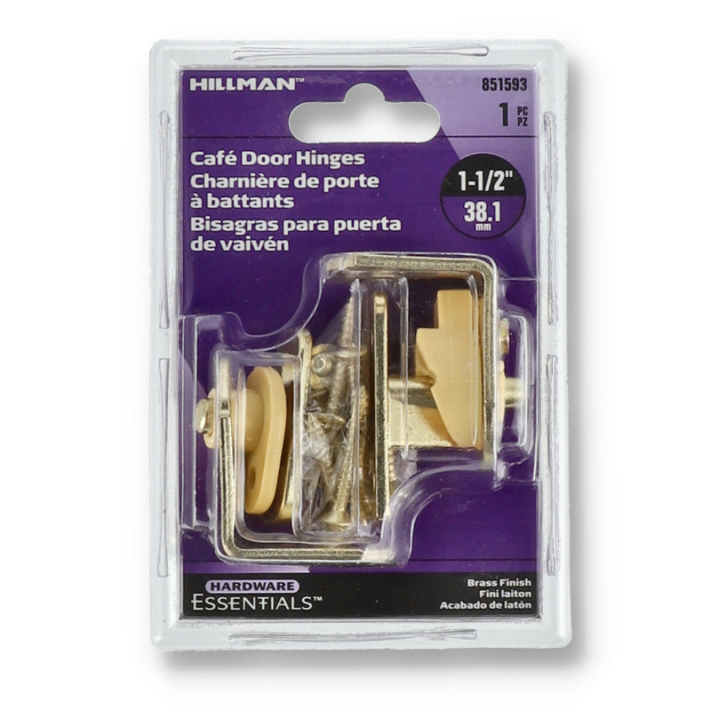 HILLMAN CAFÃƒâ€° DOOR HINGES 1-/2'' BRASS FINISH