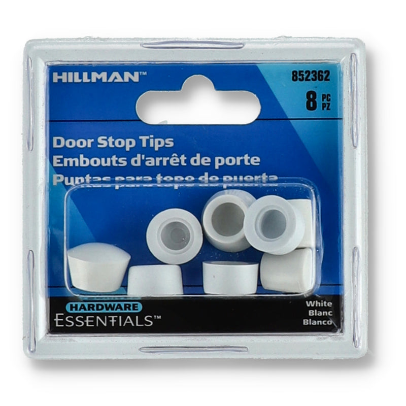 HILLMAN 8PC WHITE DOOR STOP TIPS
