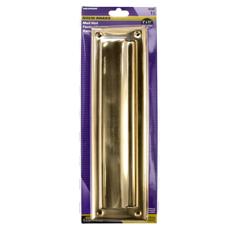 HILLMAN 11''x2'' MAIL SLOT SOLID BRASS