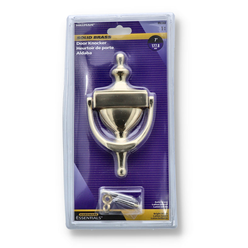 HILLMAN 7'' SOLID BRASS DOOR KNOCKER
