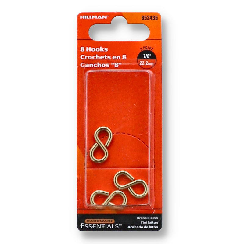HILLMAN 3PK FIGURE 8 HOOK 7/8''