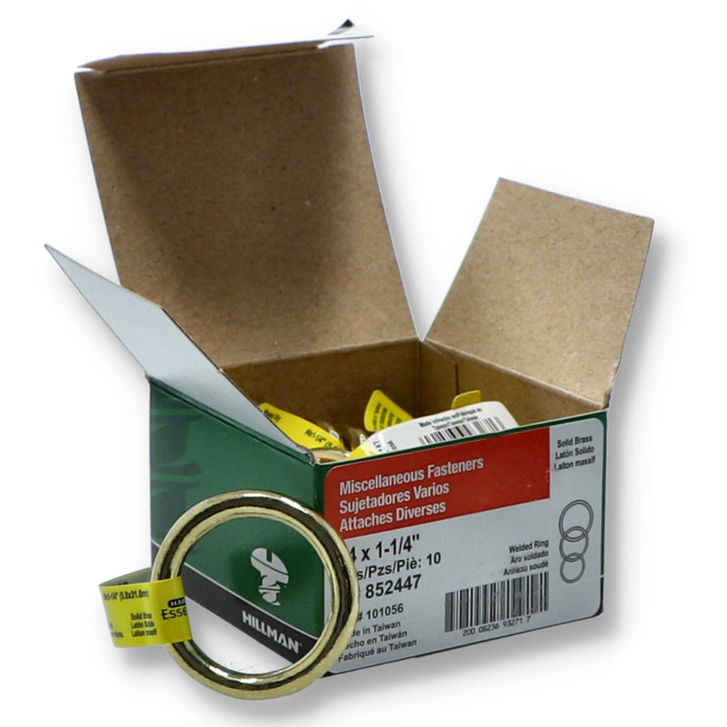 852447H-HILLMAN SOLD BRASS WELDED RING #4x1-1/4'' BULK & UPC