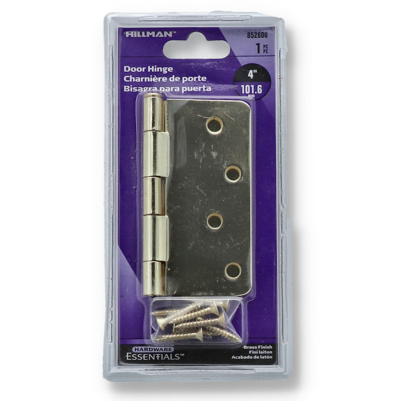 HILLMAN 4'' DOOR HINGE SET BRASS FINISH