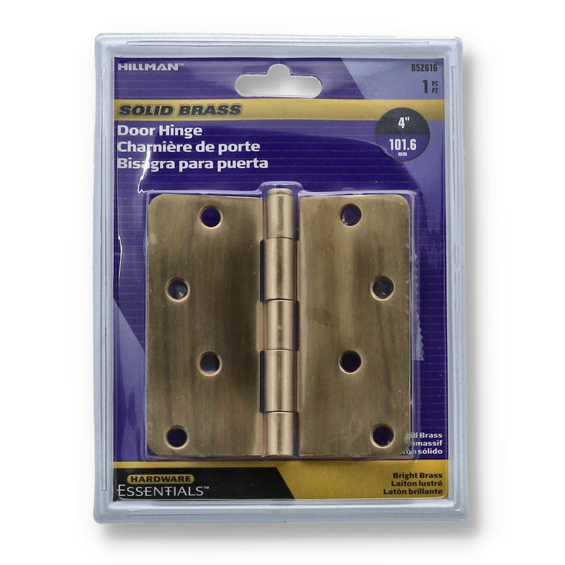 HILLMAN 4'' SOLID BRASS DOOR HINGE SET