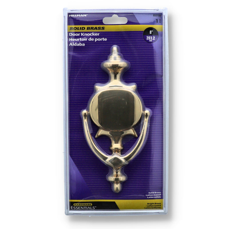 HILLMAN 8'' SOLD BRASS DOOR KNOCKER