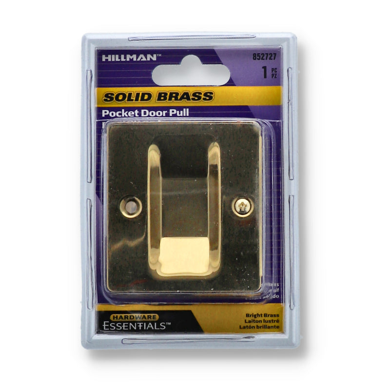 HILLMAN BRIGHT BRASS POCKET DOOR PULL