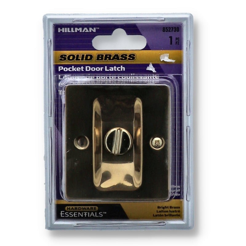 HILLMAN BRIGHT BRASS POCKET DOOR PULL
