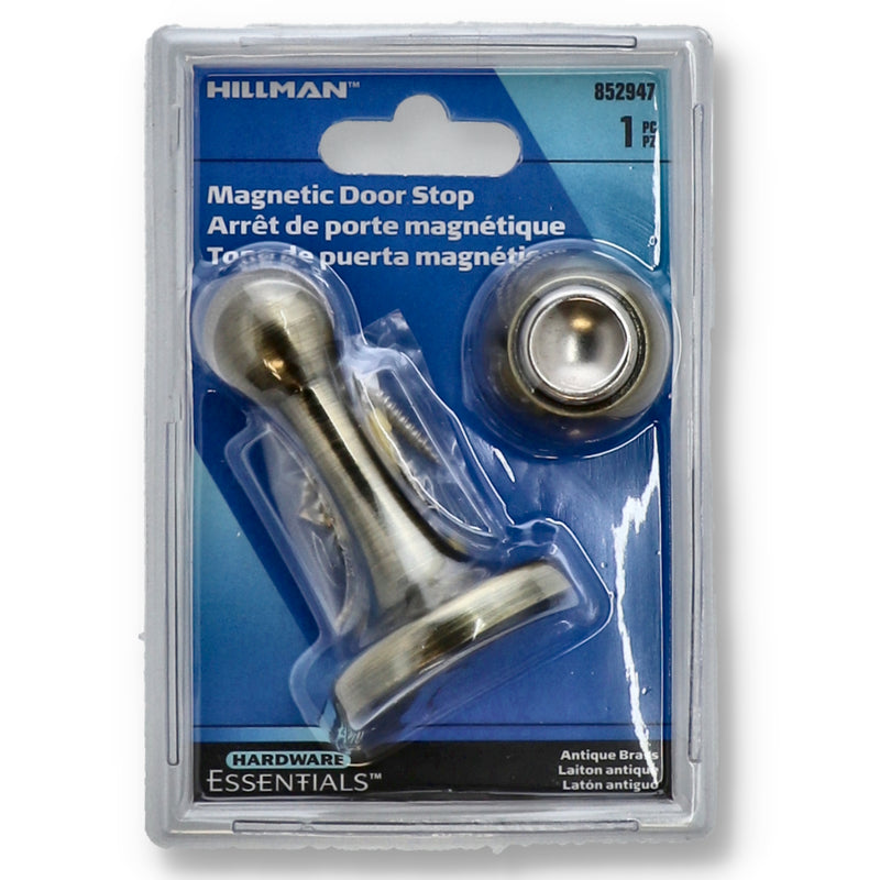HILLMAN MAGNETIC DOOR STOP ANTIQUE BRASS