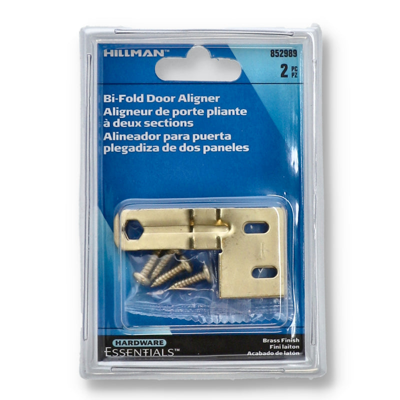 HILLMAN 2PK BI-FOLD DOOR ALIGNER SET BRASS FINISH