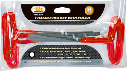 IIT 8pc T HANDLE HEX KEY WITH POUCH