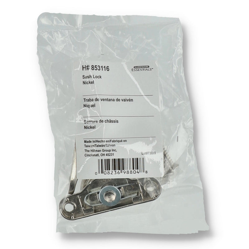 HILLMAN POLISHED NICKEL SASH LOCK BAG & UPC