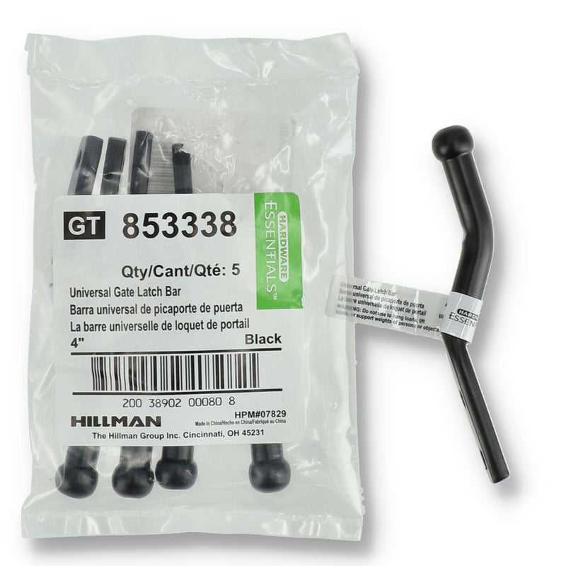 HILLMAN 4'' UNIVERSAL GATE LATCH BAR BLACK