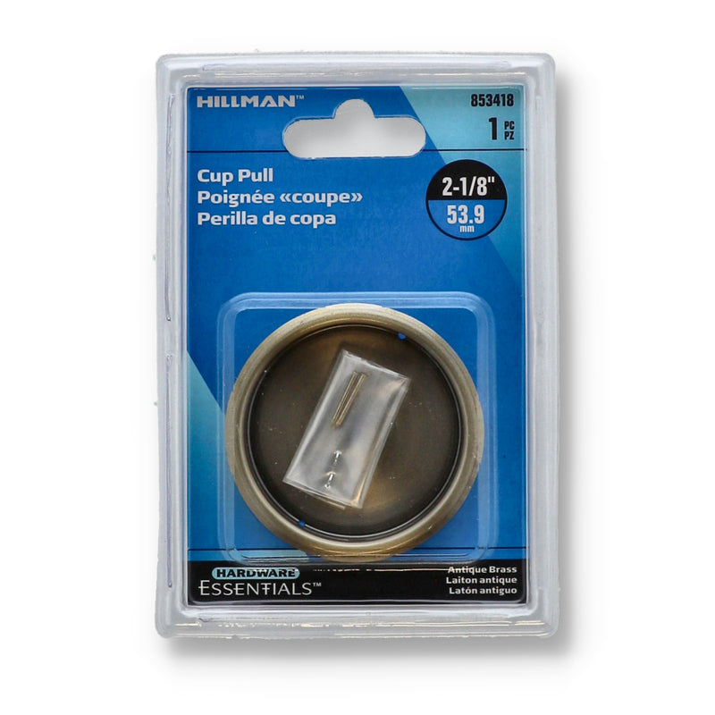HILLMAN 2-1/2'' CUP PULL ANTIQUE BRASS