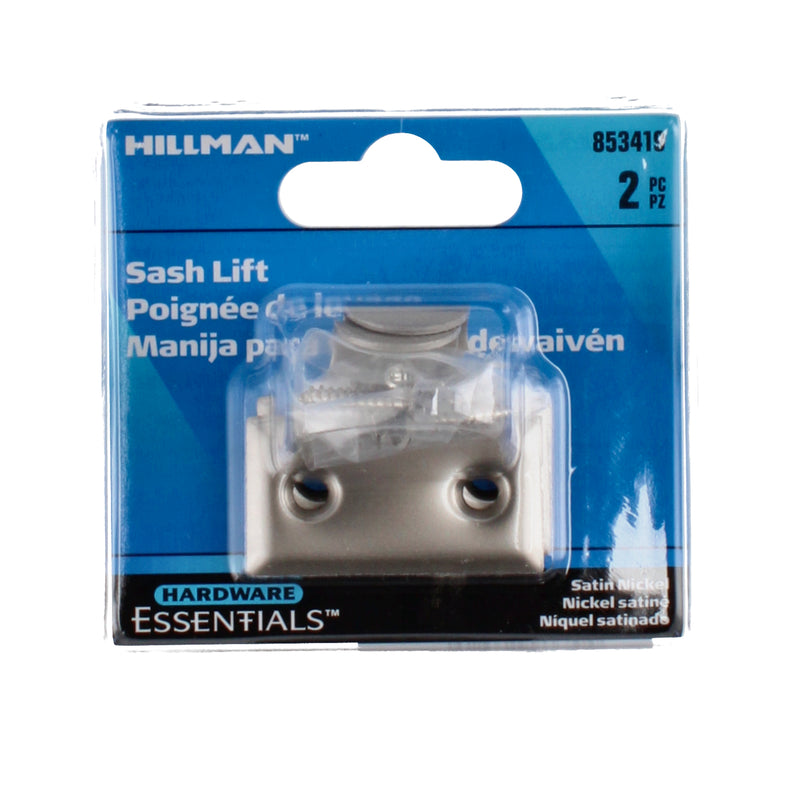 HILLMAN 2PC SASH LIFT-HOOK TYPE SATIN NICKEL