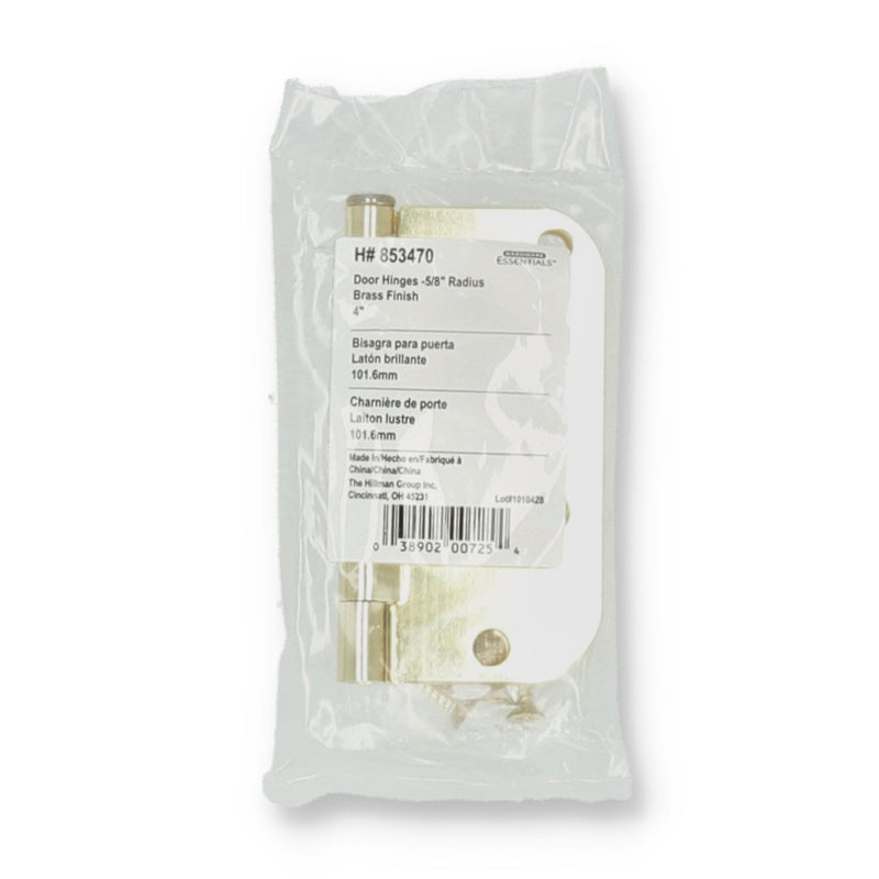 HILLMAN 4'' BRASS PLATED HINGE 5/8'' RADIUS CORNER BAG & UPC