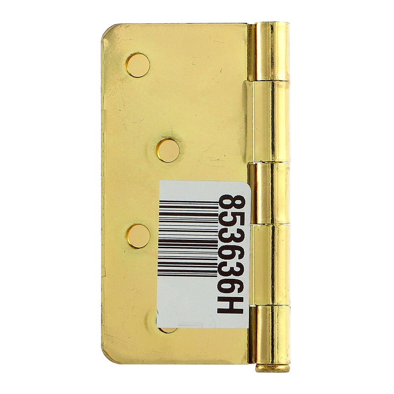 HILLMAN 4'' BRASS DOOR HINGS 1/4'' ROUND CORNERS BULK & UPC