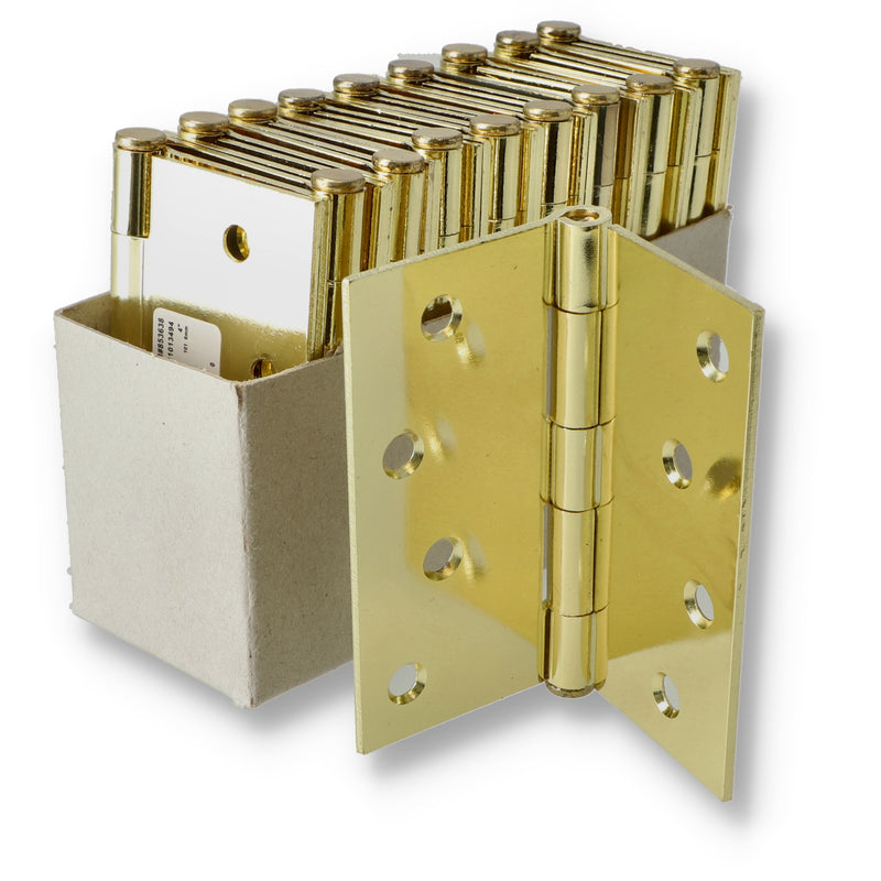 HILLMAN 4'' SQUARE HINGE BRASS PLATED BULK & UPC