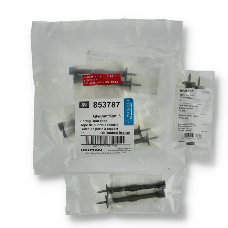 HILLMAN 2PK 3'' SPRING DOOR STOP OIL RUBBED BRONZE