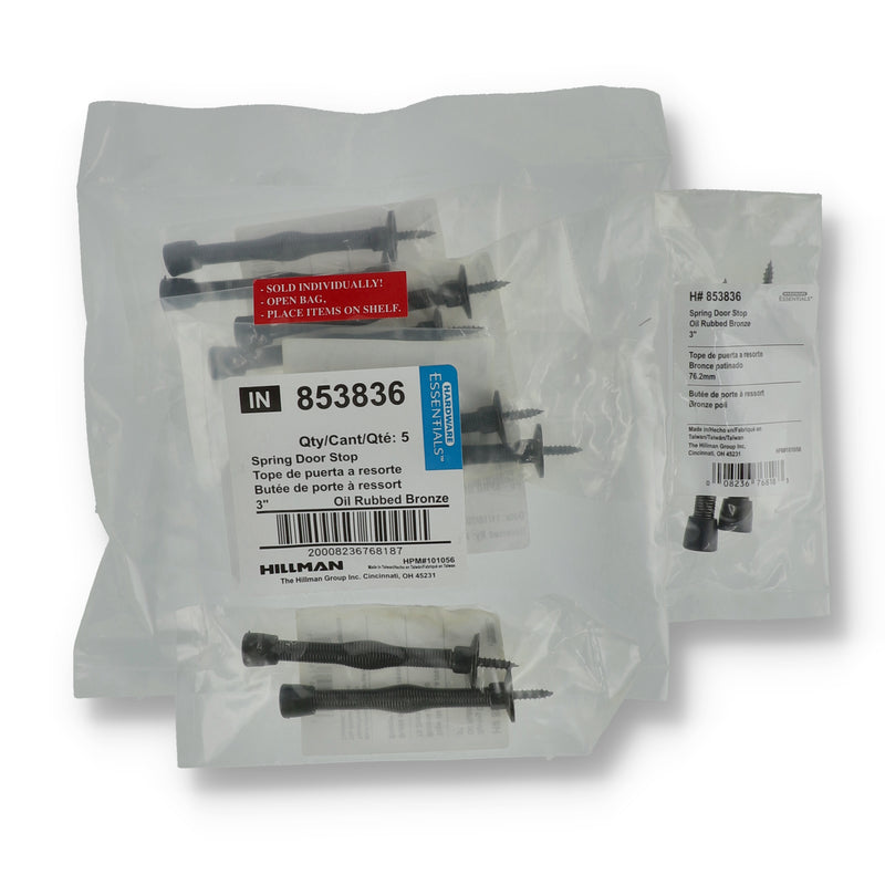 HILLMAN 2PK 3'' SPRING DOOR STOP OIL RUBBED BRONZE