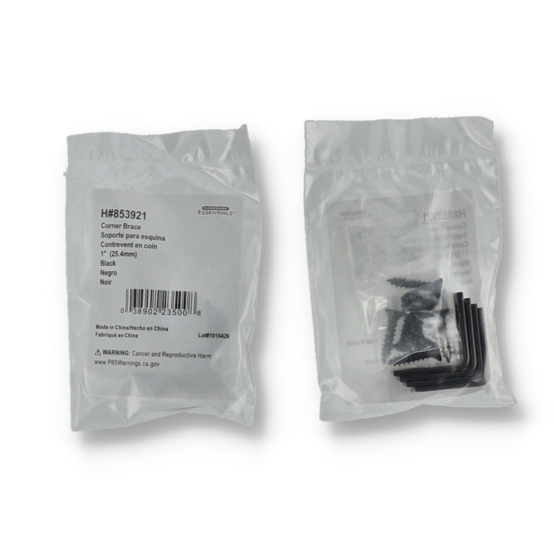 HILLMAN 4PC 1'' CORNER BRACES BLACK
