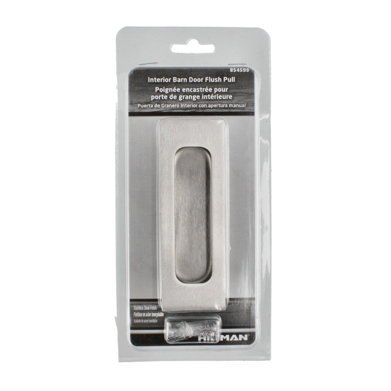 HILLMAN INTERIOR BARN DOOR FLUSH PULL STAINLESS STEEL