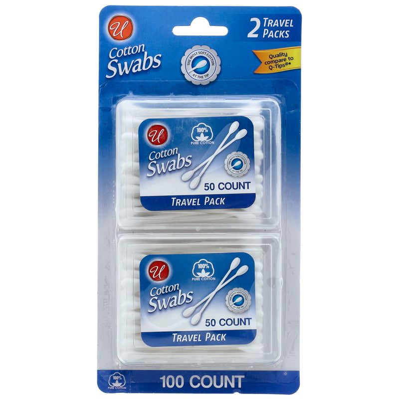 100CT COTTON SWABS -2 50CT TRAVEL PACKS