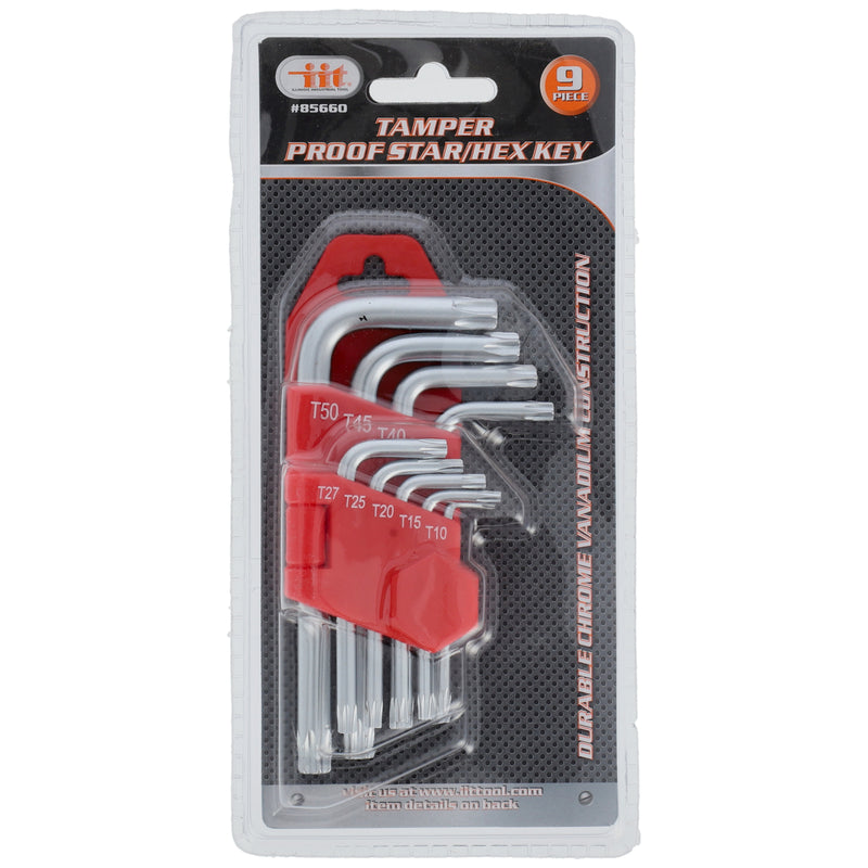 IIT 9pc L TAMPER PROOF STAR KEY SET