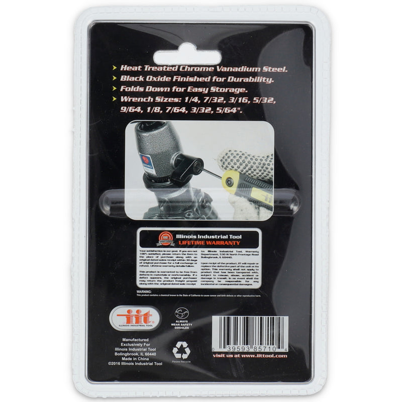 IIT 9pc FOLDING HEX KEY WRENCH