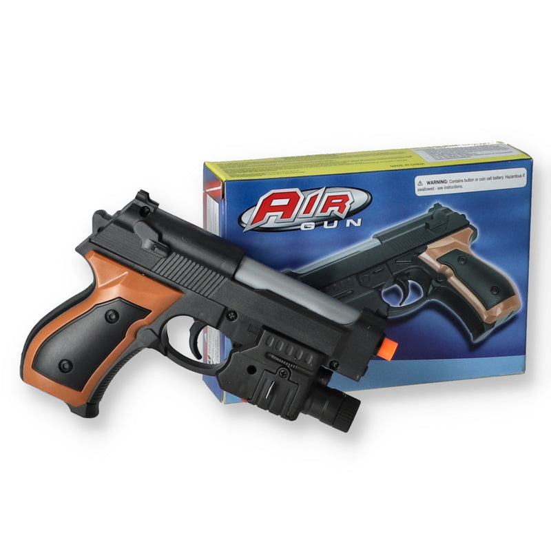 SPRING POWERED AIRSOFT PISTOL WITH LASER SCOPE & FLASHLIGHT