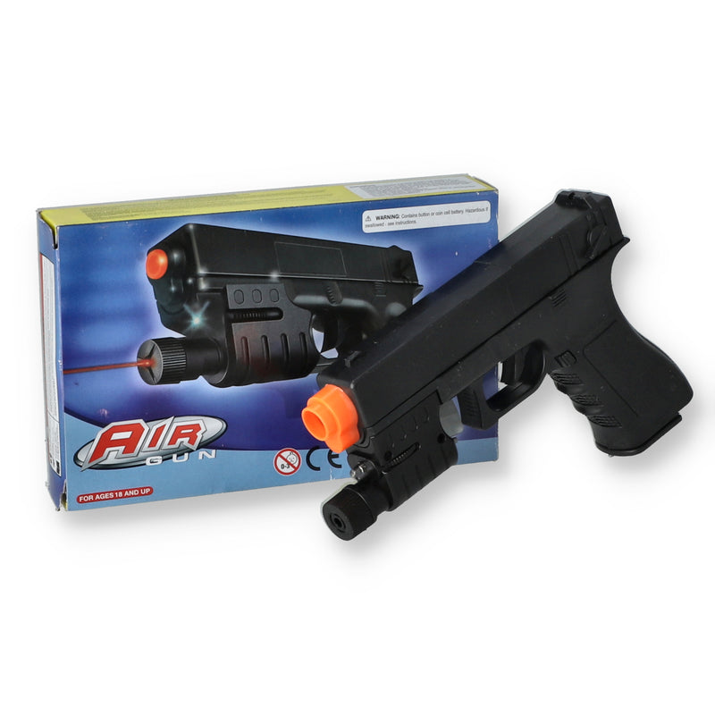 SPRING POWERED AIRSOFT PISTOL WITH LASER SCOPE & FLASHLIGHT