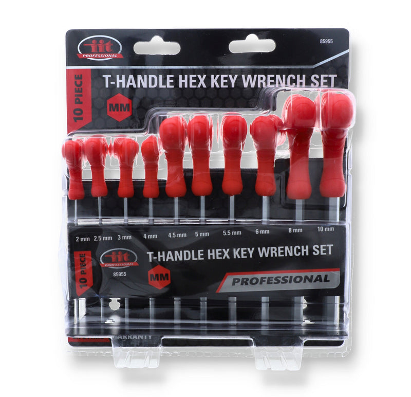 IIT PRO 10pc T-HANDLE HEX KEY SET METRIC 2-10MM