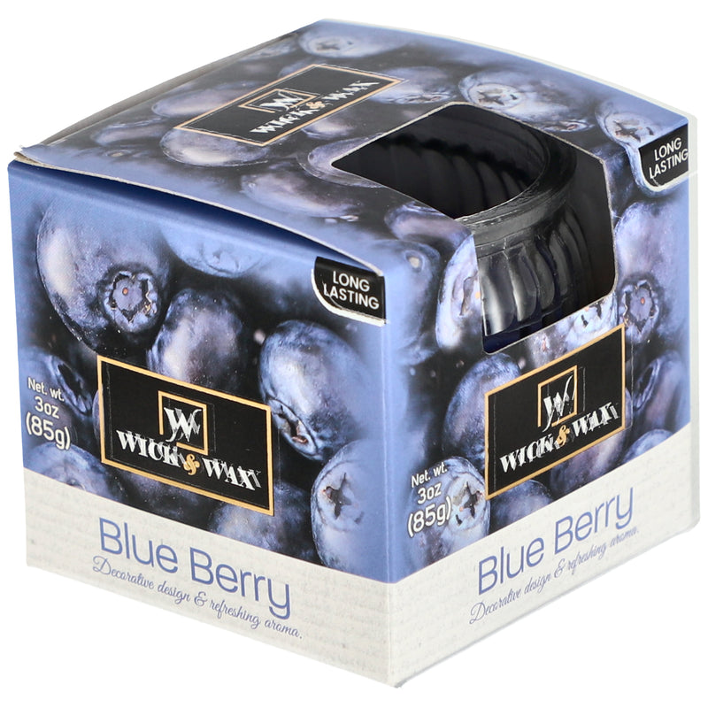 3oz GLOBE GLASS CANDLE-BLUEBERRY -BOXED