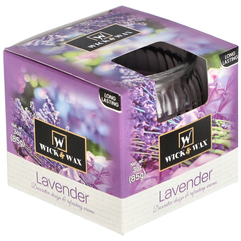 3oz BOXED GLOBE GLASS CANDLE - LAVENDER