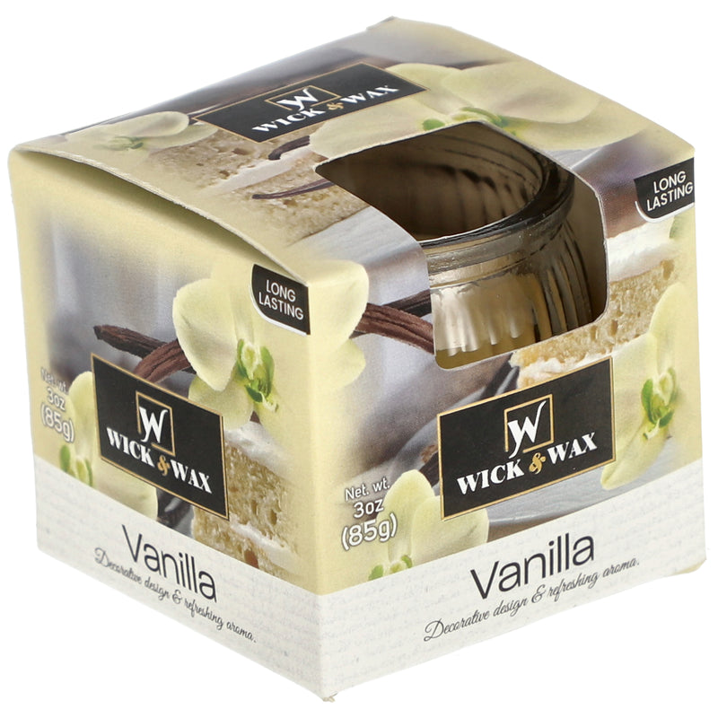 3oz BOXED GLOBE GLASS CANDLE - VANILLA
