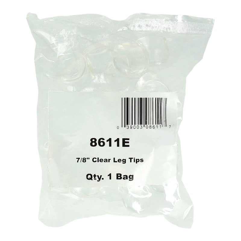 SHEPHERD 24CT 7/8'' CLEAR PLASTIC CHAIR TIPS