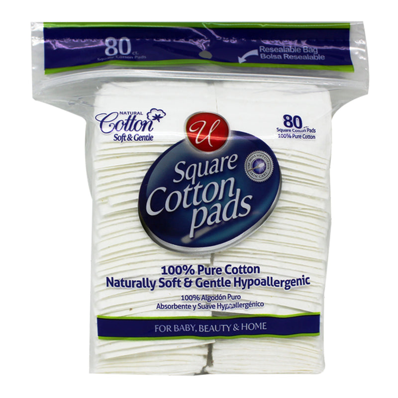 80ct COTTON SQUARES PADS