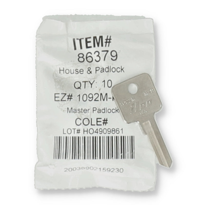 COLE PADLOCK KEY BLANKS 1092M-M29 K8100