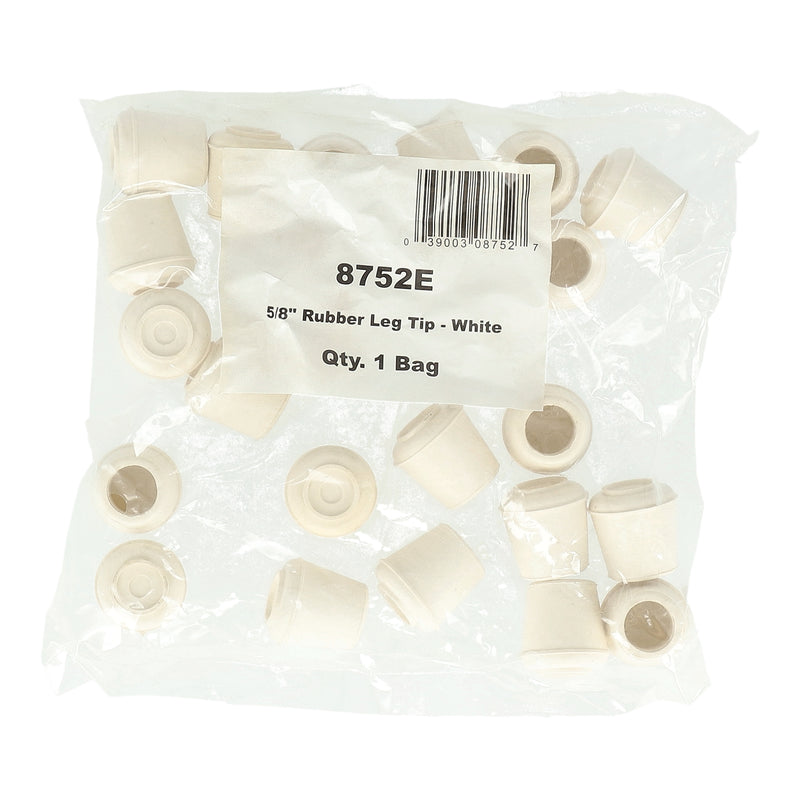 SHEPHERD 24PK 5/8'' WHITE RUBBER CHAIR TIPS