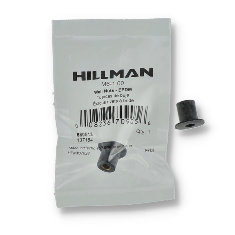 HILLMAN WELL NUTS EPDM M6-1.00 BAG WITH UPC
