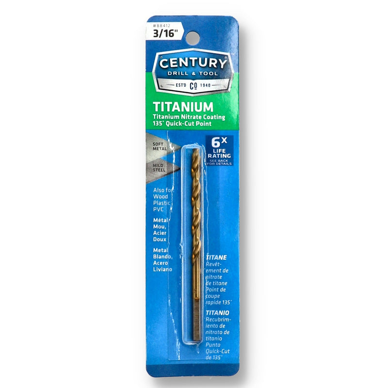 CENTURY 3/16'' TITANIUM DRILL BIT