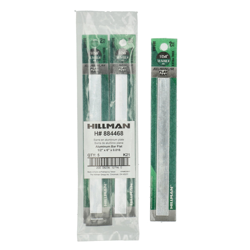 HILLMAN 2pc ALUMINUM FLAT BAR 1/2x6'' .016'' THICK