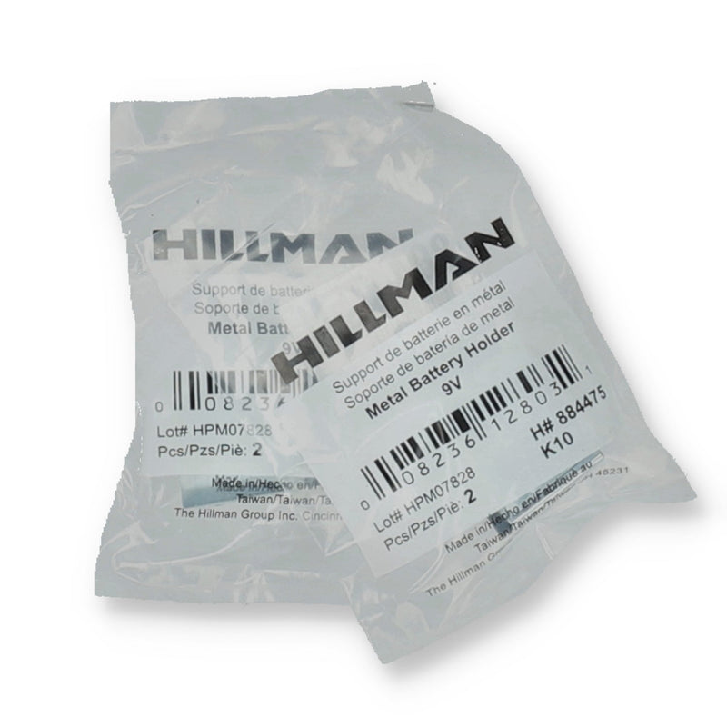 HILLMAN 2PK 9V METAL BATTERY HOLDER