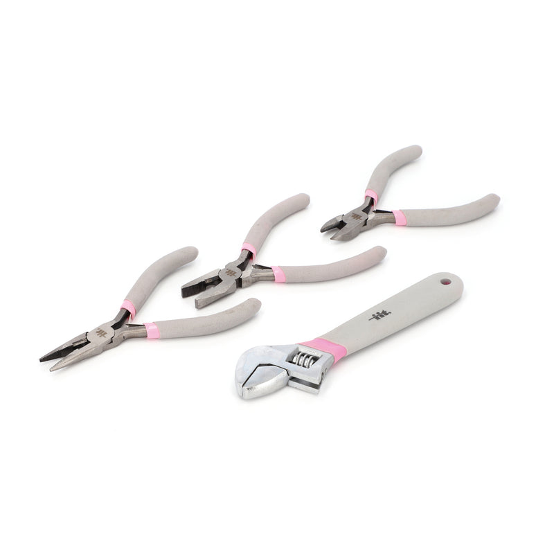 IIT 5PC LADIES PLIERS & ADJUSTABLE WRENCH SET IN PINK FOAM TRAY